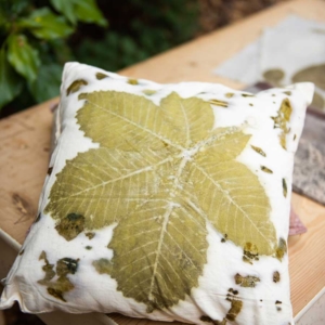 cuscino cotone ecoprint ippocastano