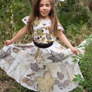 gonna bimba ecoprint prato fiorito